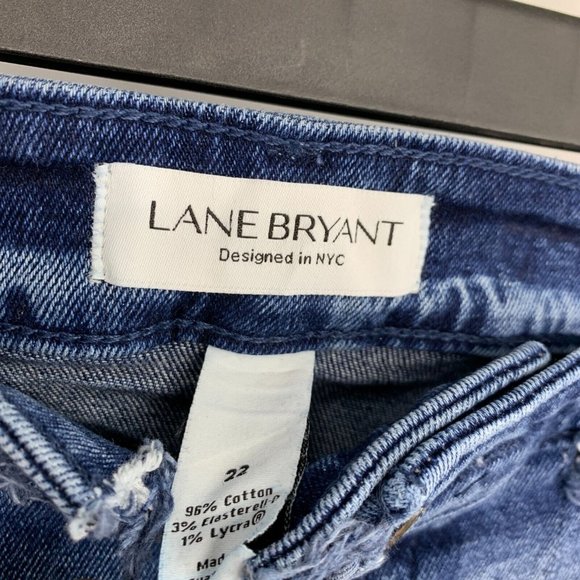 Lane Bryant Jeans Blue Distressed Denim Straight - Picture 5 of 9